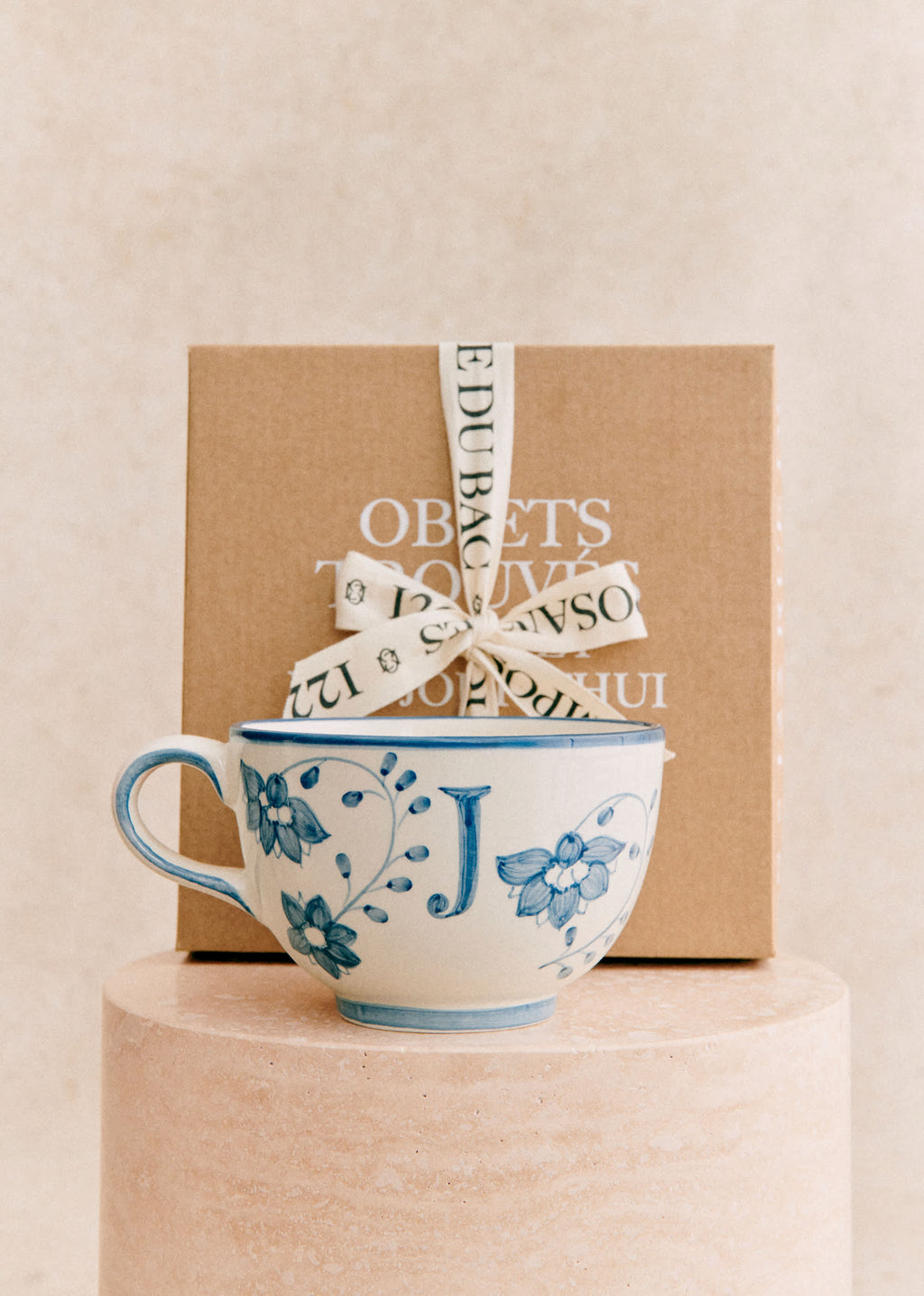 Tasse Poème - Bleu orage - Lettre J