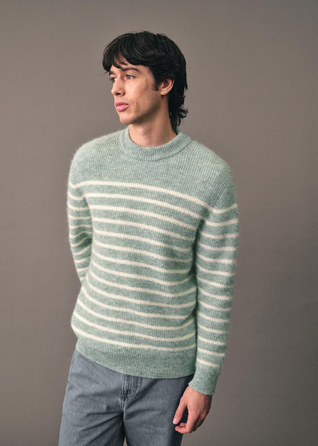 Pull Arwin - Vert d'Eau / Écru