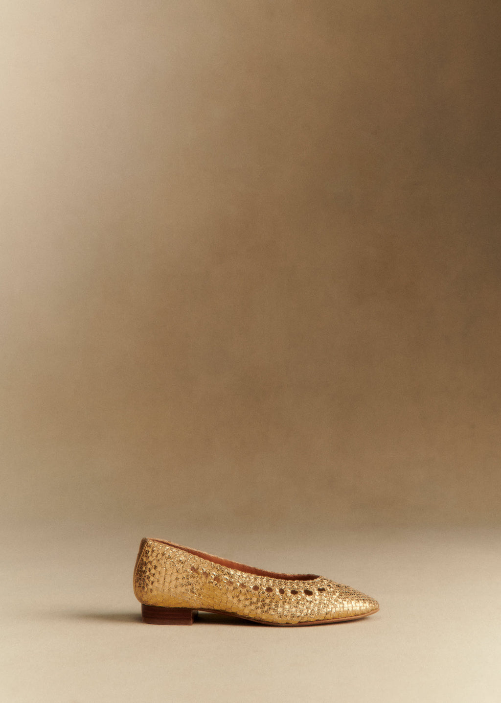 Ballerines Low Anya - Doré Lisse Tressé
