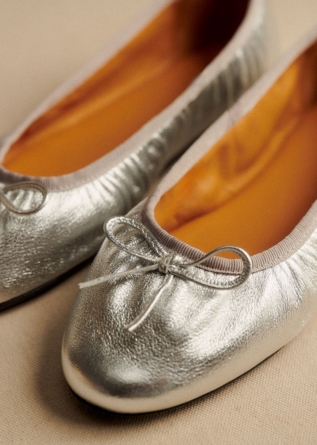 Ballerines Low Agathe - Argent Plissé