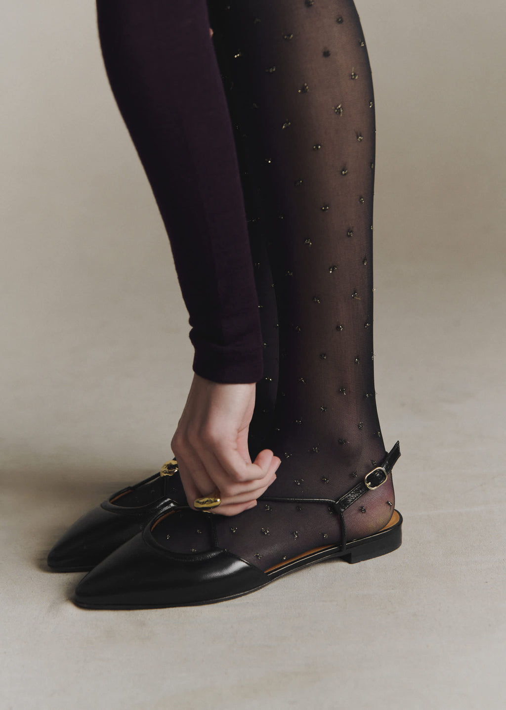 Collants - Plumetis Doré / 40D