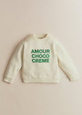 Sweat-Shirt Amour Choco Crème - Ecru / Vert