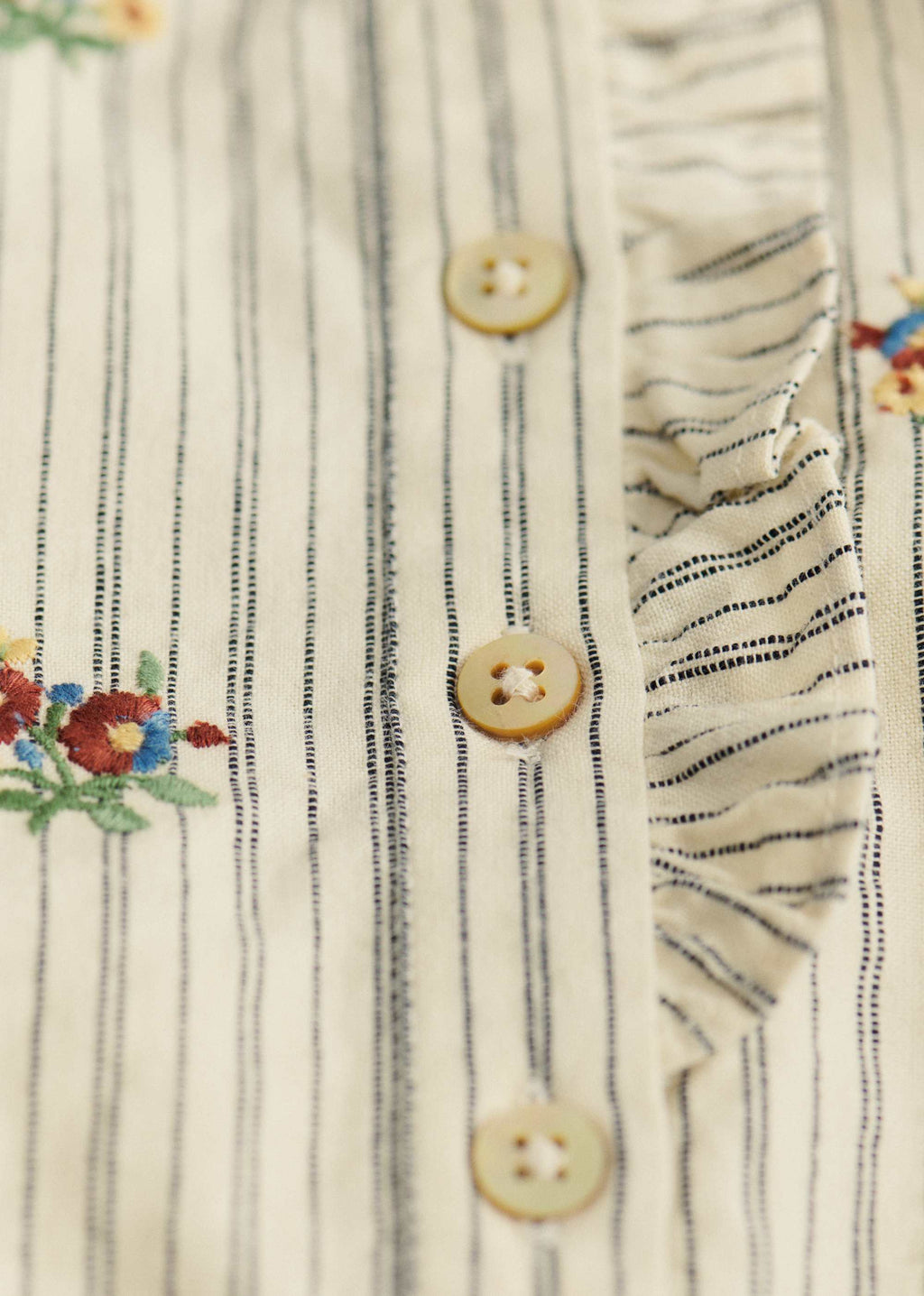 Chemise Ombeline - Petit Sézane x Antoinette Poisson - Rayures Broderies Boutonnières