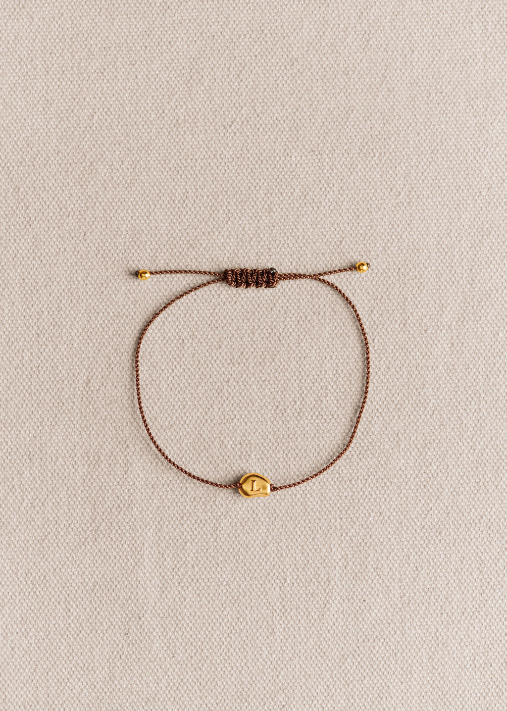 Bracelet Cléo - Chocolat - Lettre L