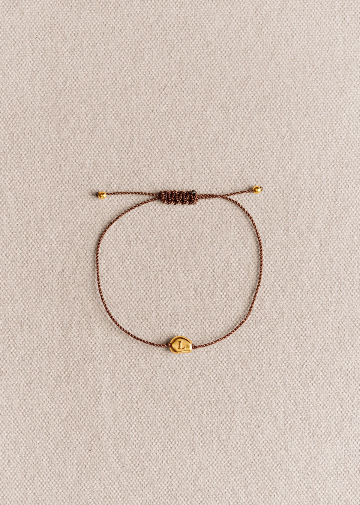 Bracelet Cléo - Chocolat - Lettre L
