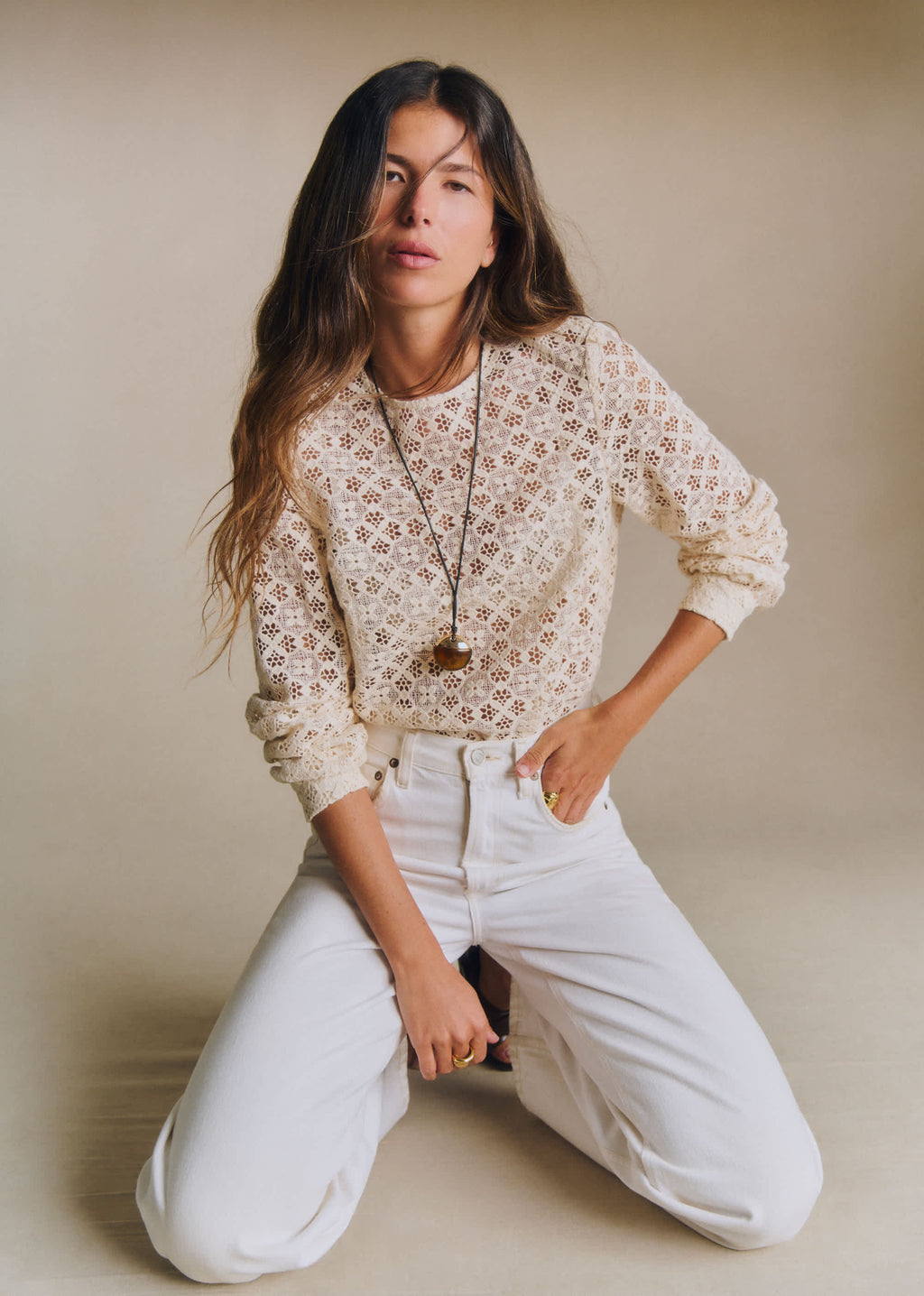Blouse Jesse - Guipure Unie Ecru