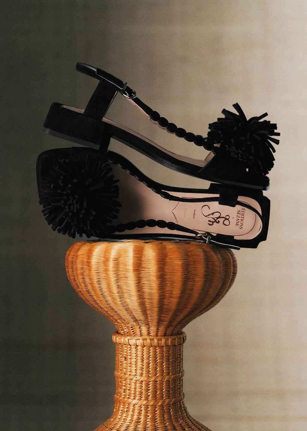 Sandales Émilie - CFM Souliers x Editions Sézane - Velours Noir