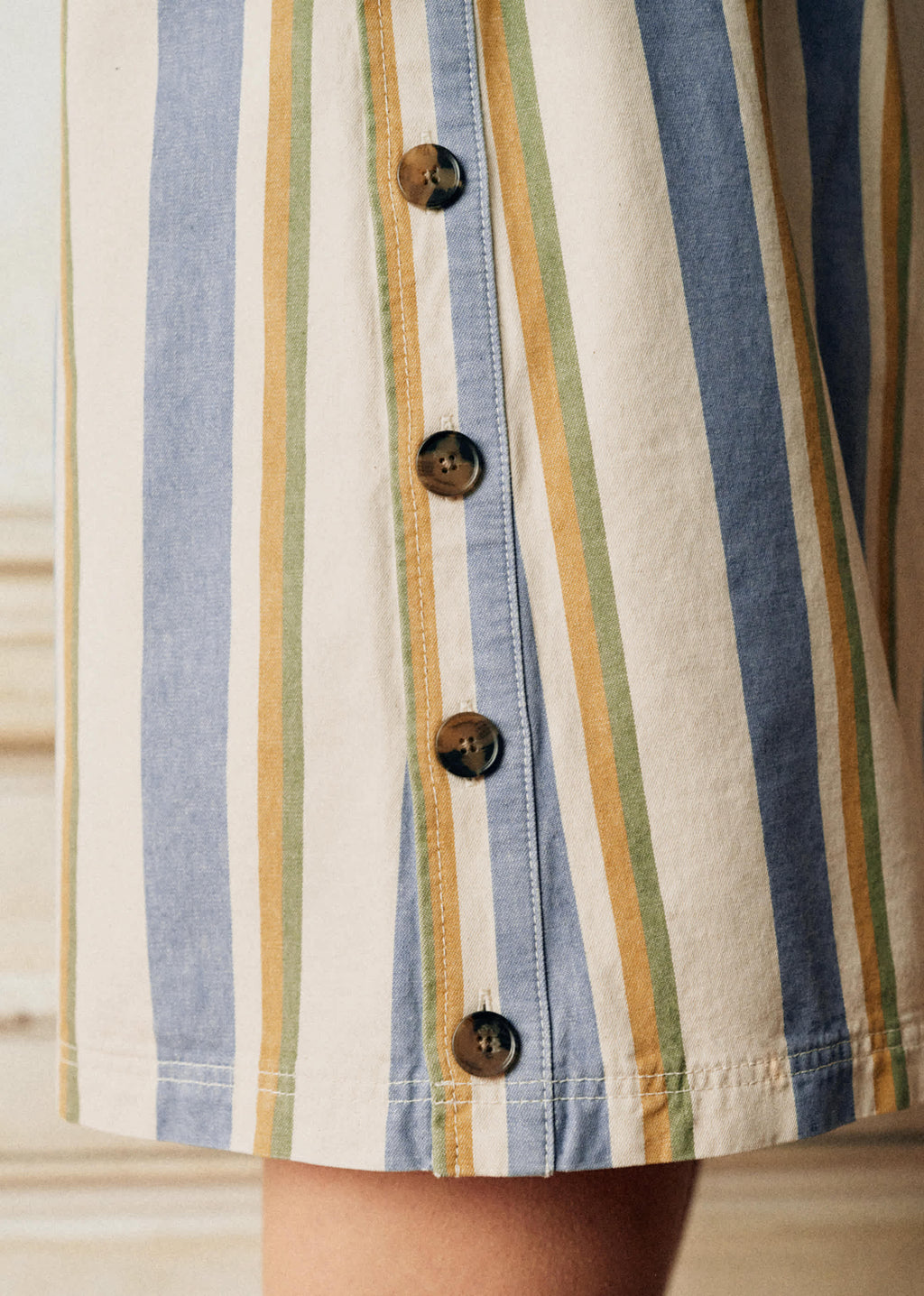Robe Nicila - Rayures Bleu Ecru Jaune