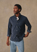 Chemise Charlie Velours - Bleu Pétrole