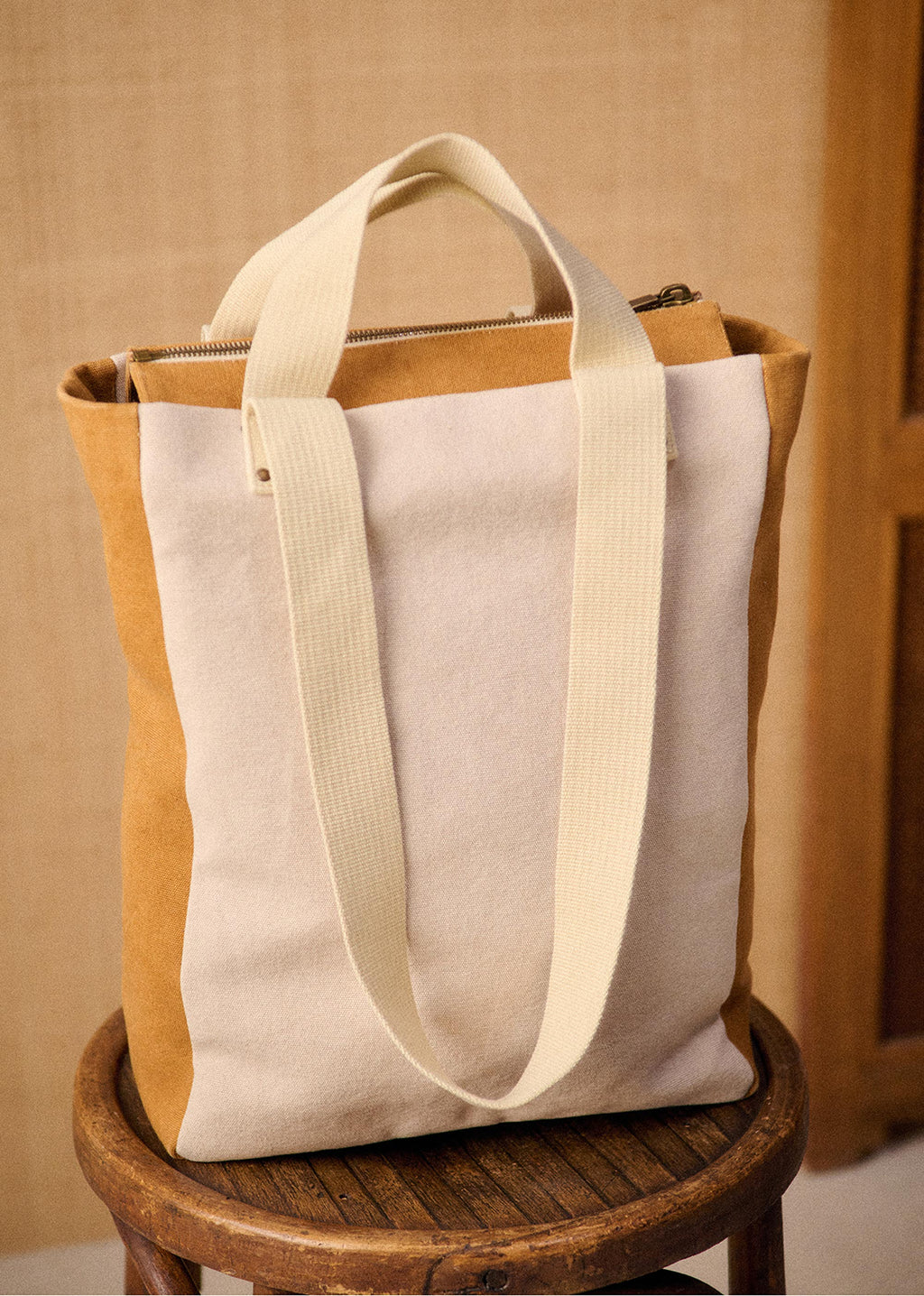 Cabas Kasai - Ecru / Camel