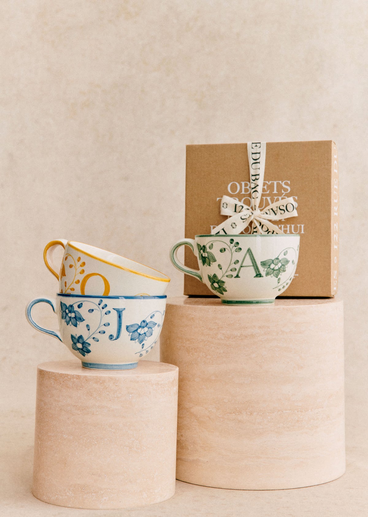 Tasse Poème - Bleu orage - Lettre J