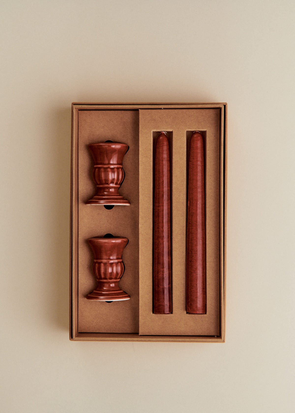 Coffret Bougeoirs Piano et Chandelles - Petit Modèle - Grenat