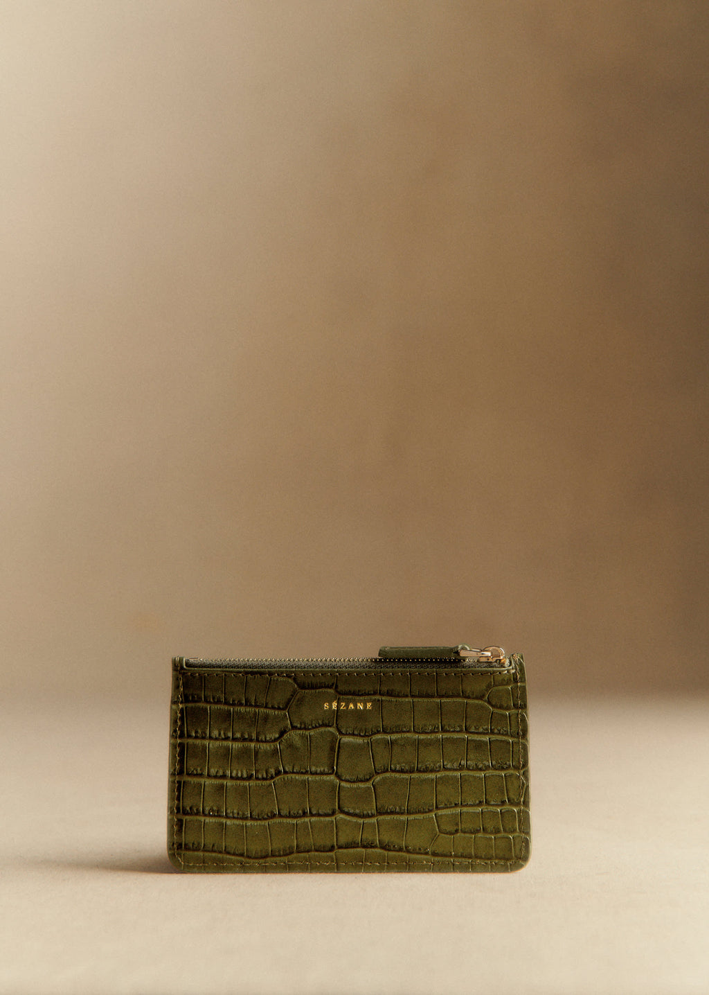 Porte-cartes Grand Alfred - Kaki Croco