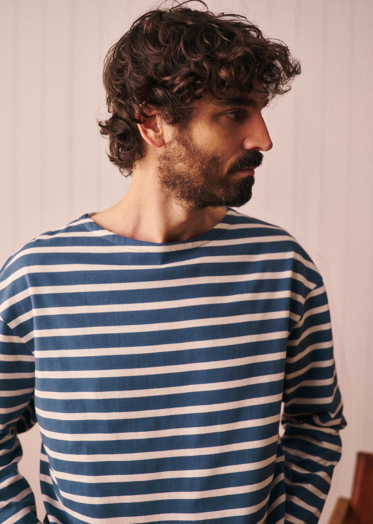 T-Shirt Ronan - Rayures Bleu Acier / Ecru