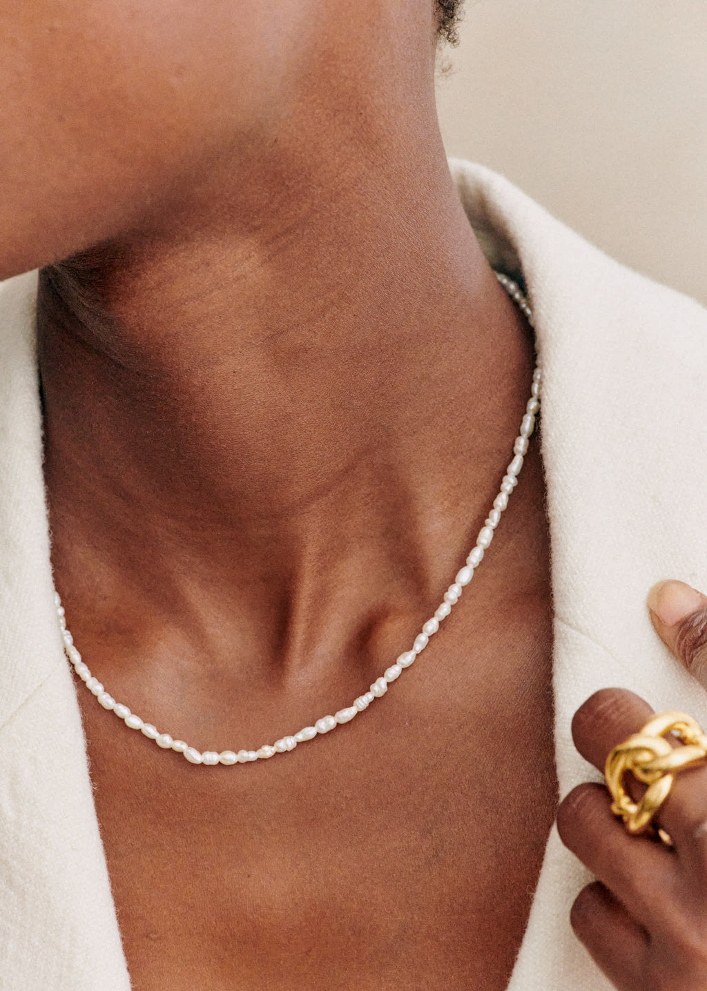 Collier Irma perles - Écru