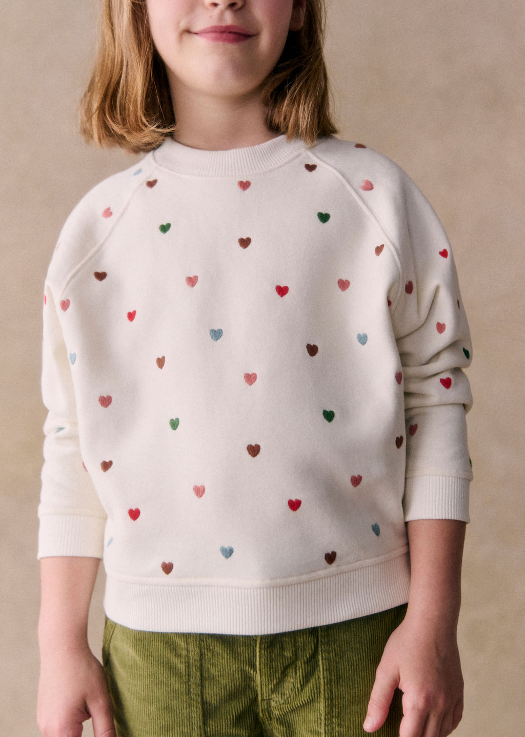 Sweat-Shirt Tommy - Ecru / Coeurs Multico
