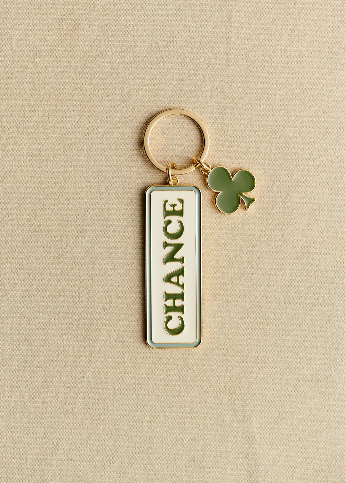 Porte-clé mot - Vert "Chance"
