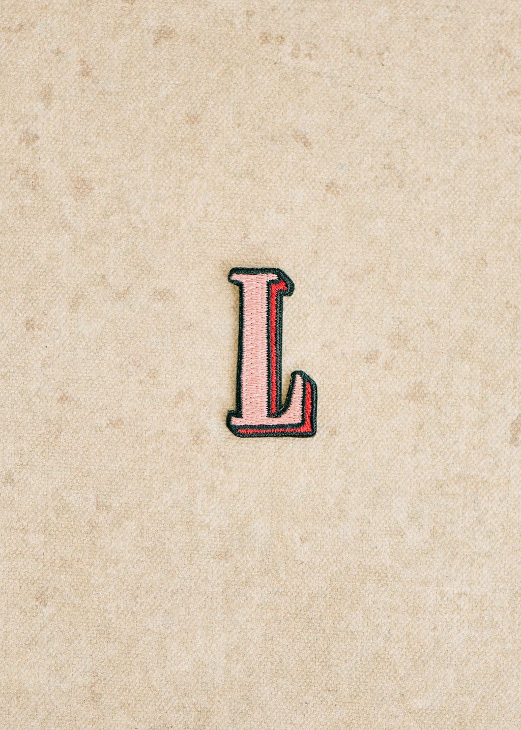 Ecusson Rose - Lettre L - Rose