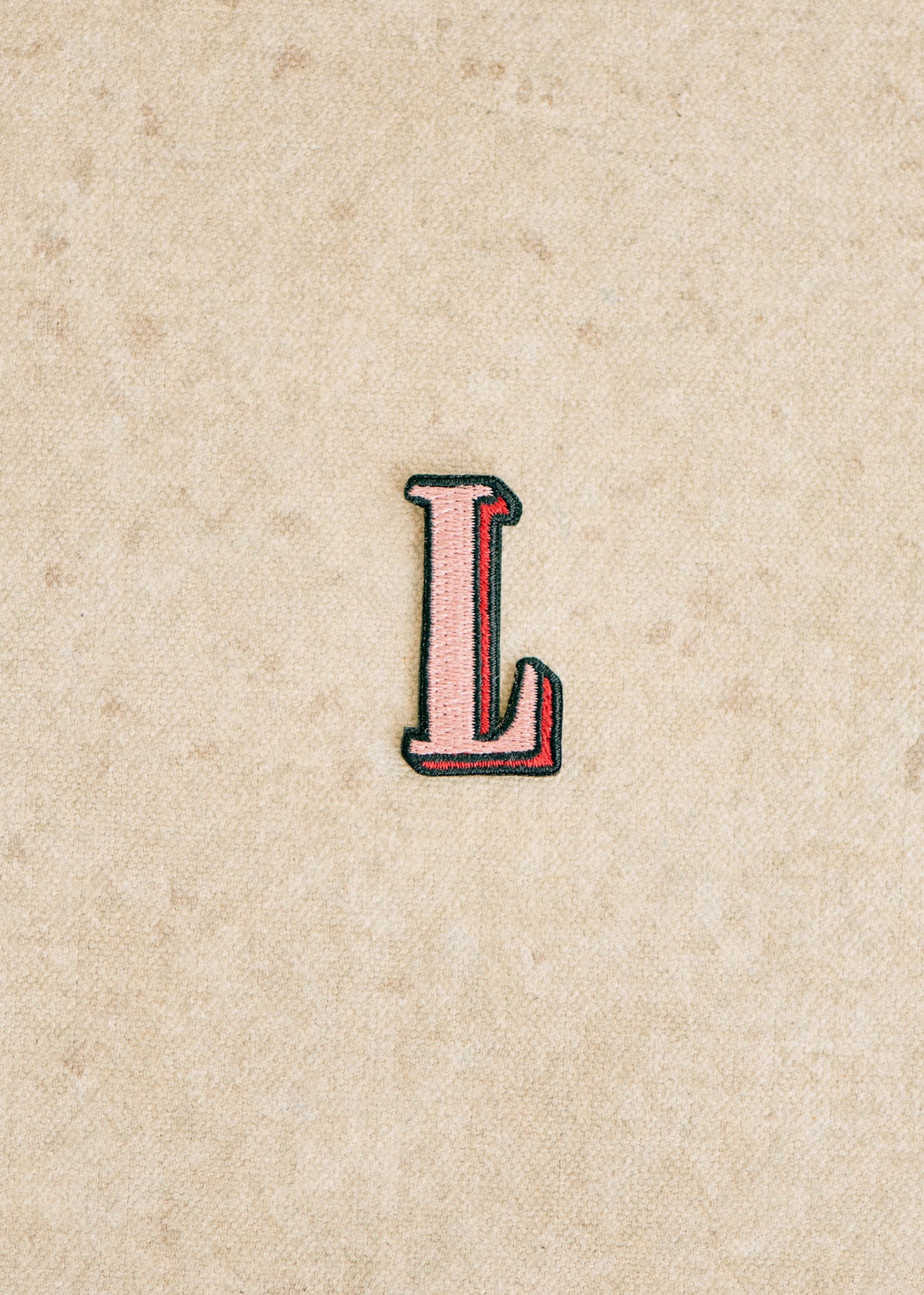 Ecusson Rose - Lettre L - Rose