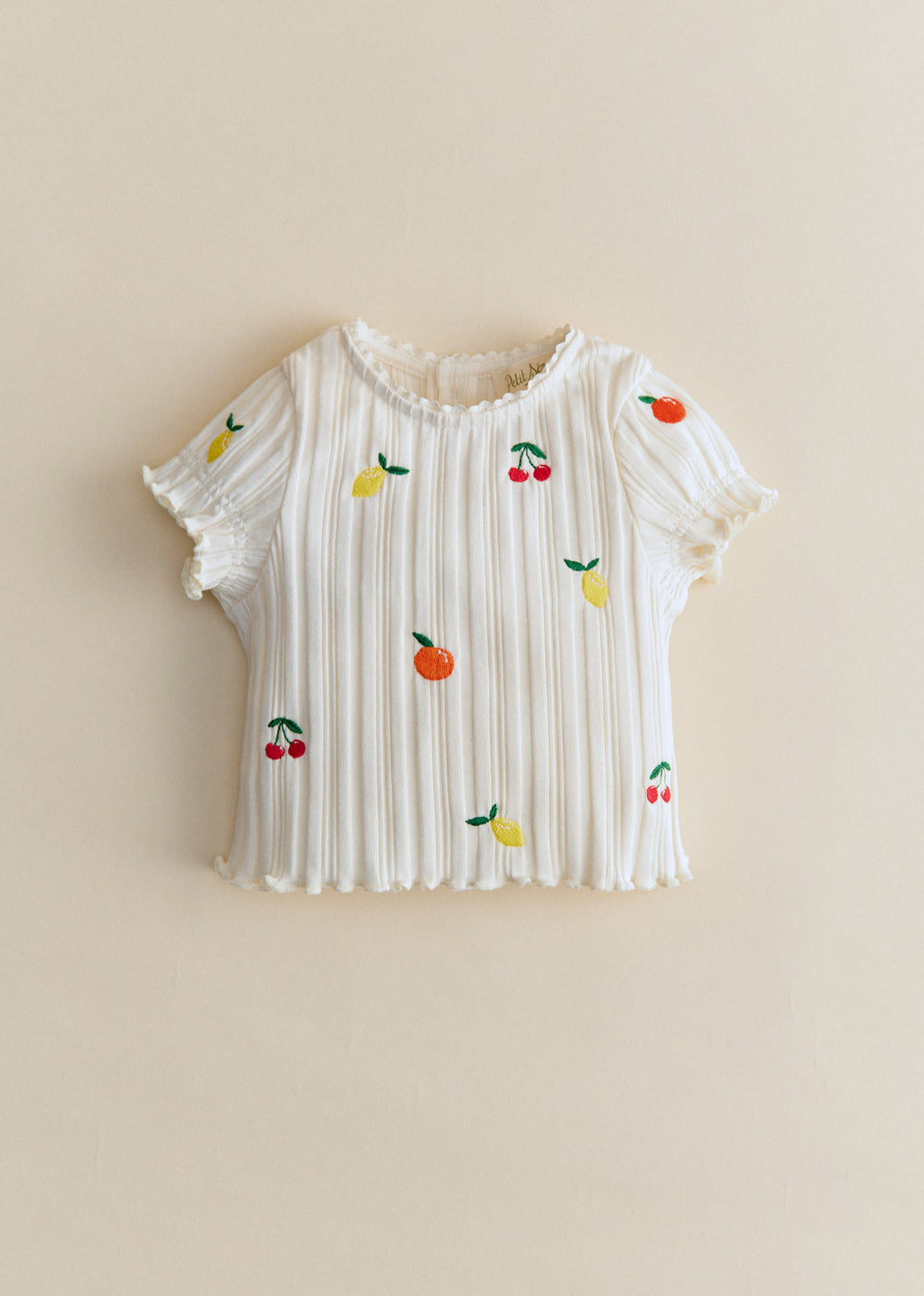 Top Simona - Ecru / Broderie Fruit