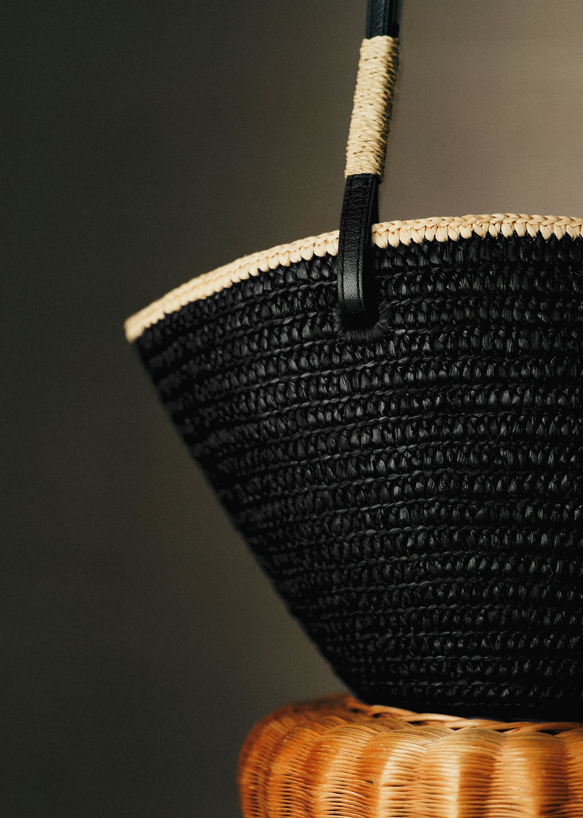 Panier Mini Maia - Raphia Noir