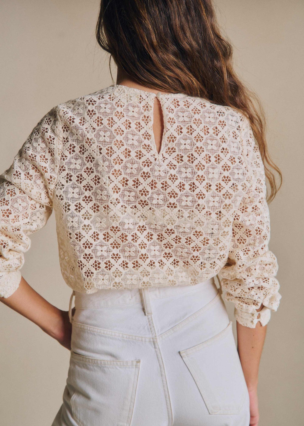 Blouse Jesse - Guipure Unie Ecru