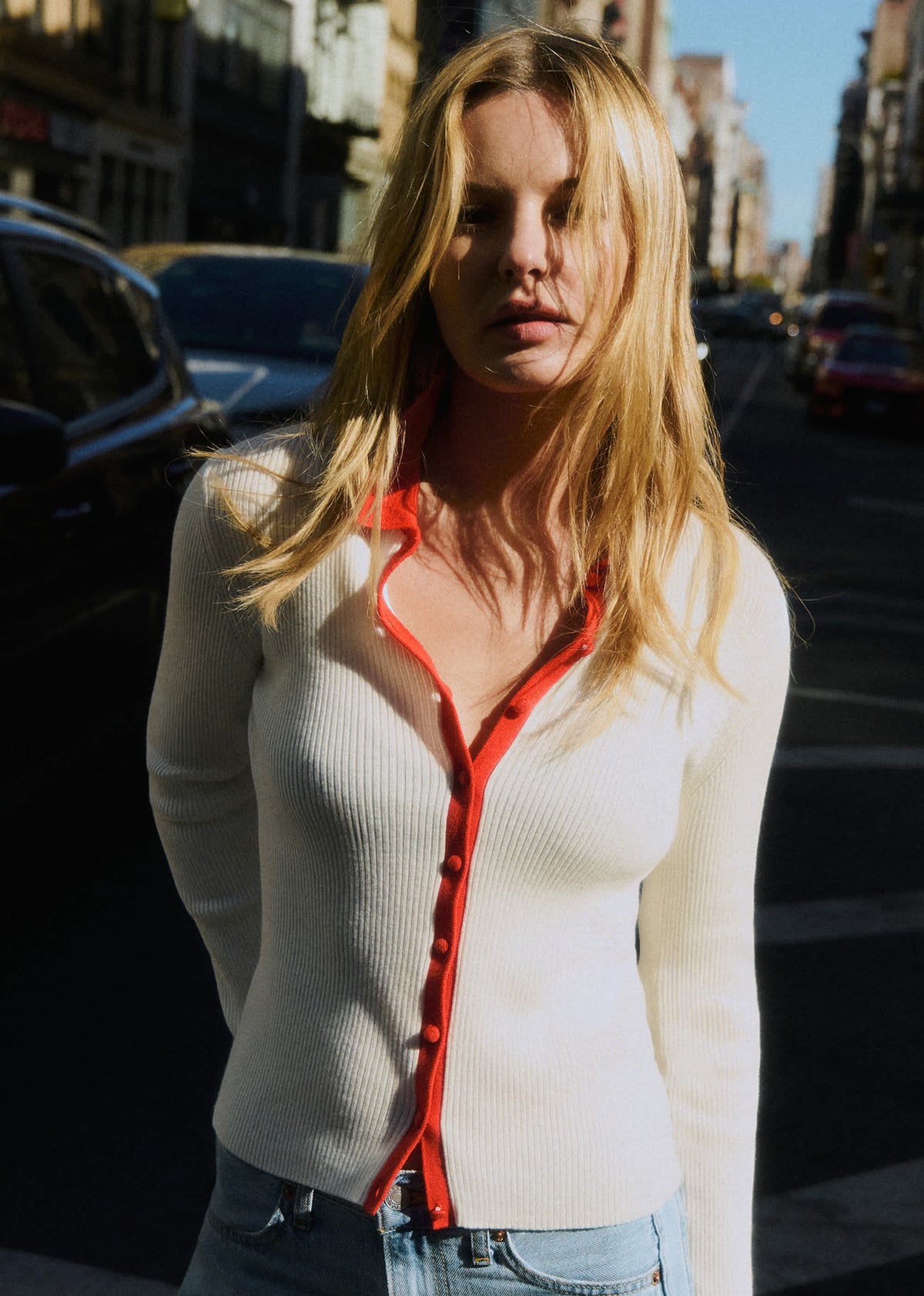 Gilet Drew - Ecru / Rouge