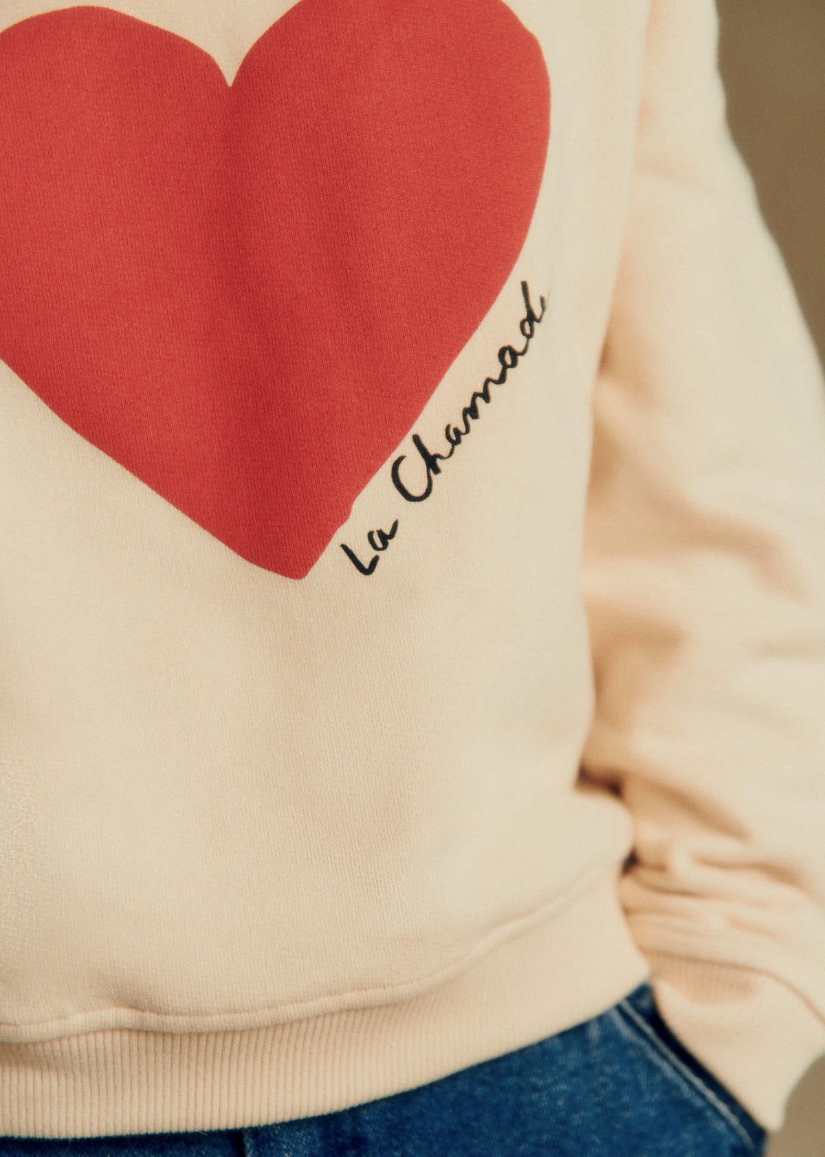Sweat-Shirt La Chamade - Crème / Rouge