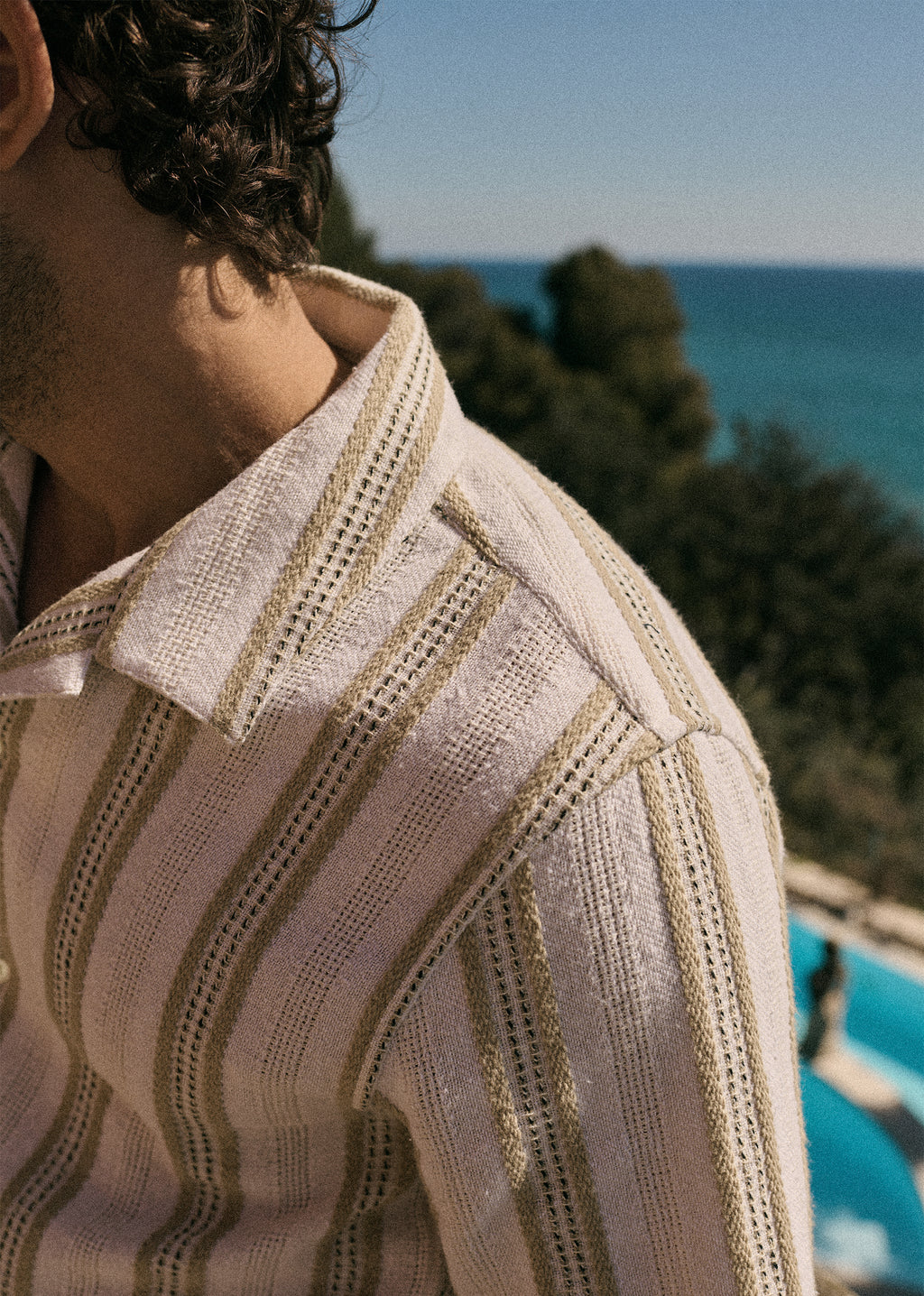 Chemise Holt Texturée - Écru Rayures Beiges