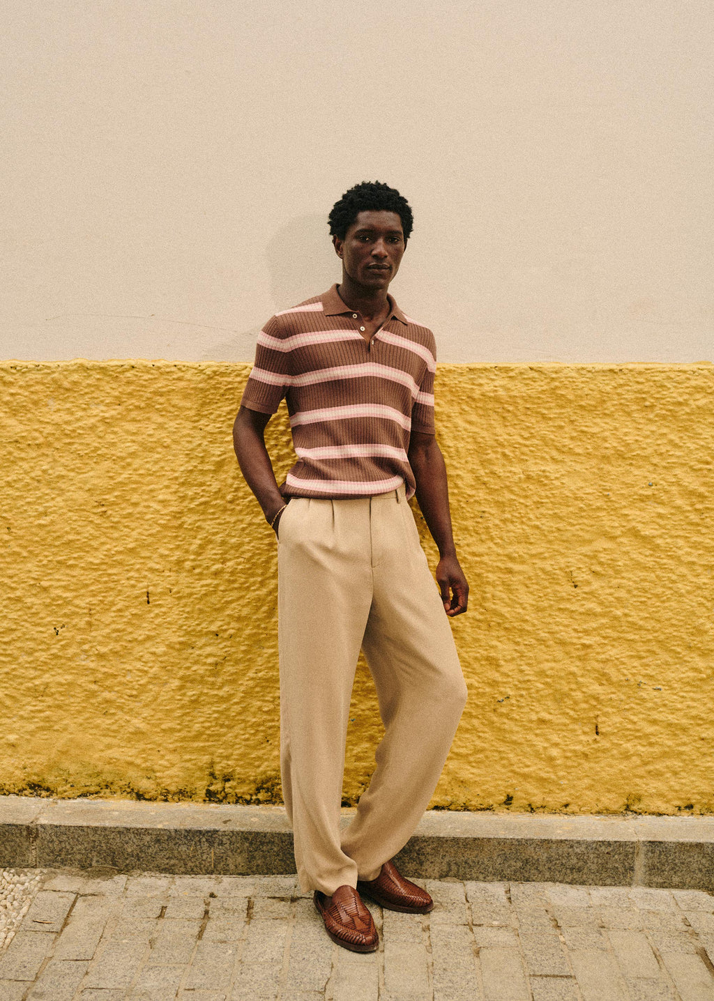 Polo Maille Rafael - Marron / Rose