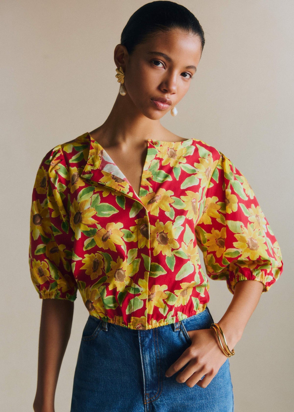 Blouse Lipa - Imprimé Tournesol