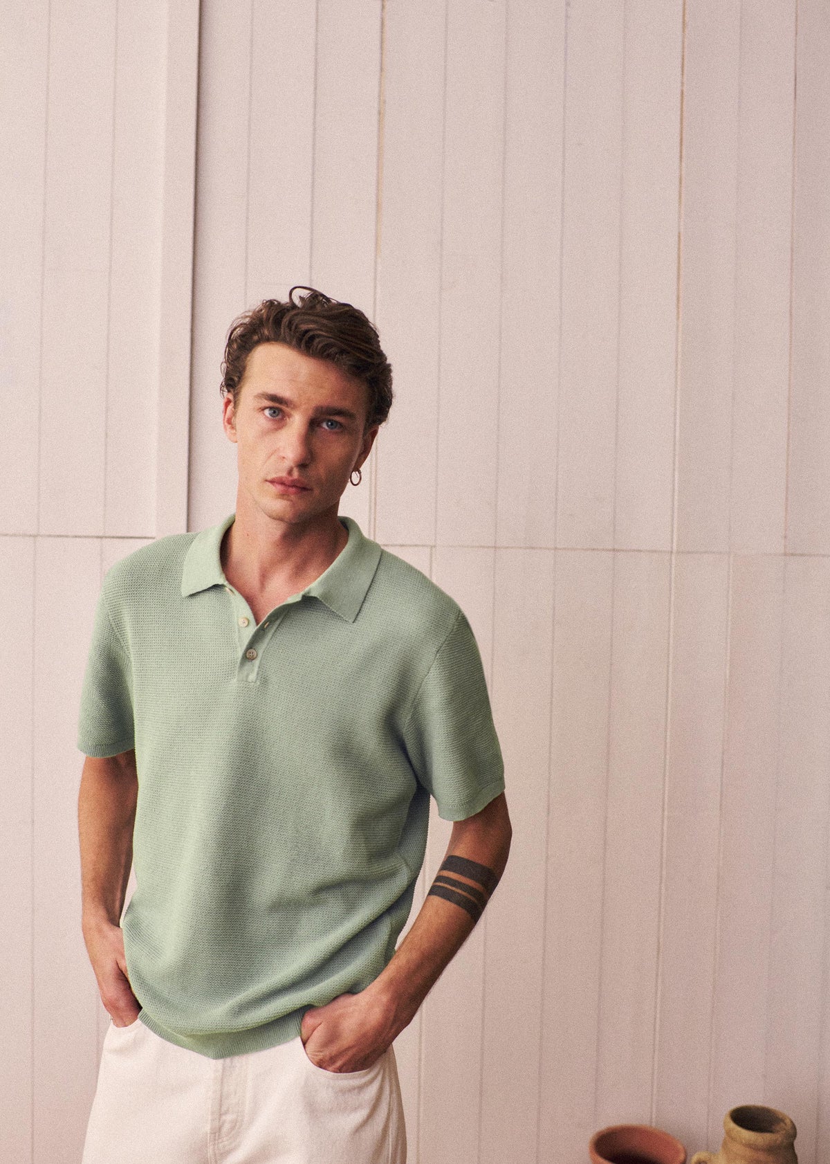 Polo Maille Simeone - Vert Sauge