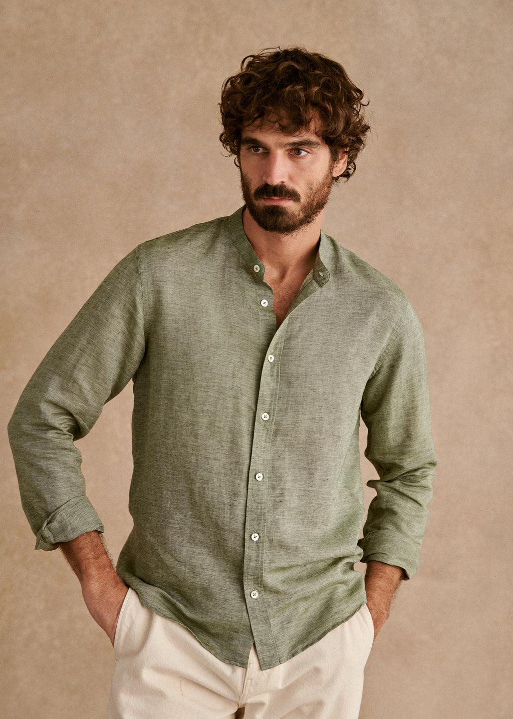 Chemise Benny Coton Lin - Kaki Délavé