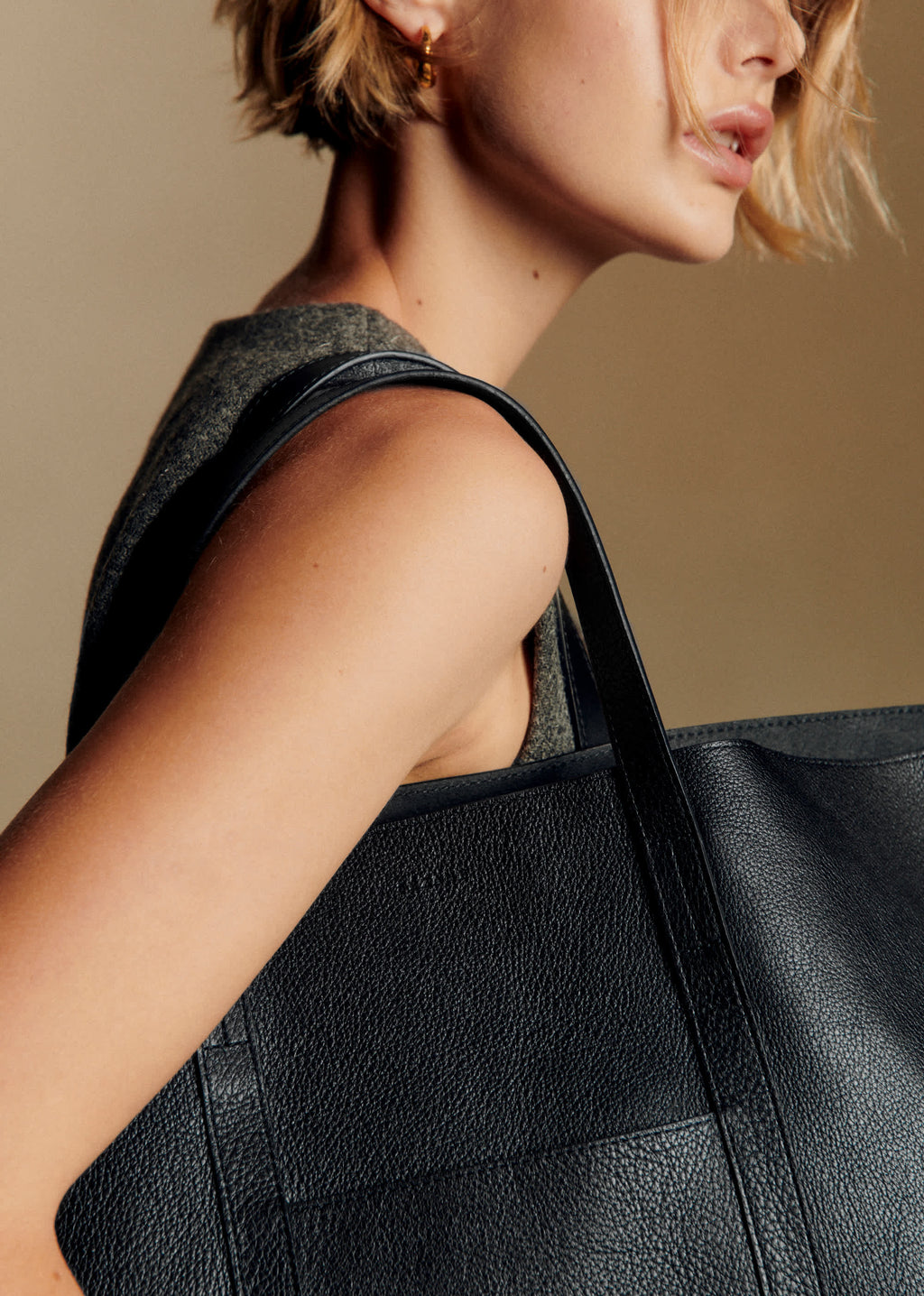 Cabas Maxi Gabin - Noir Grainé