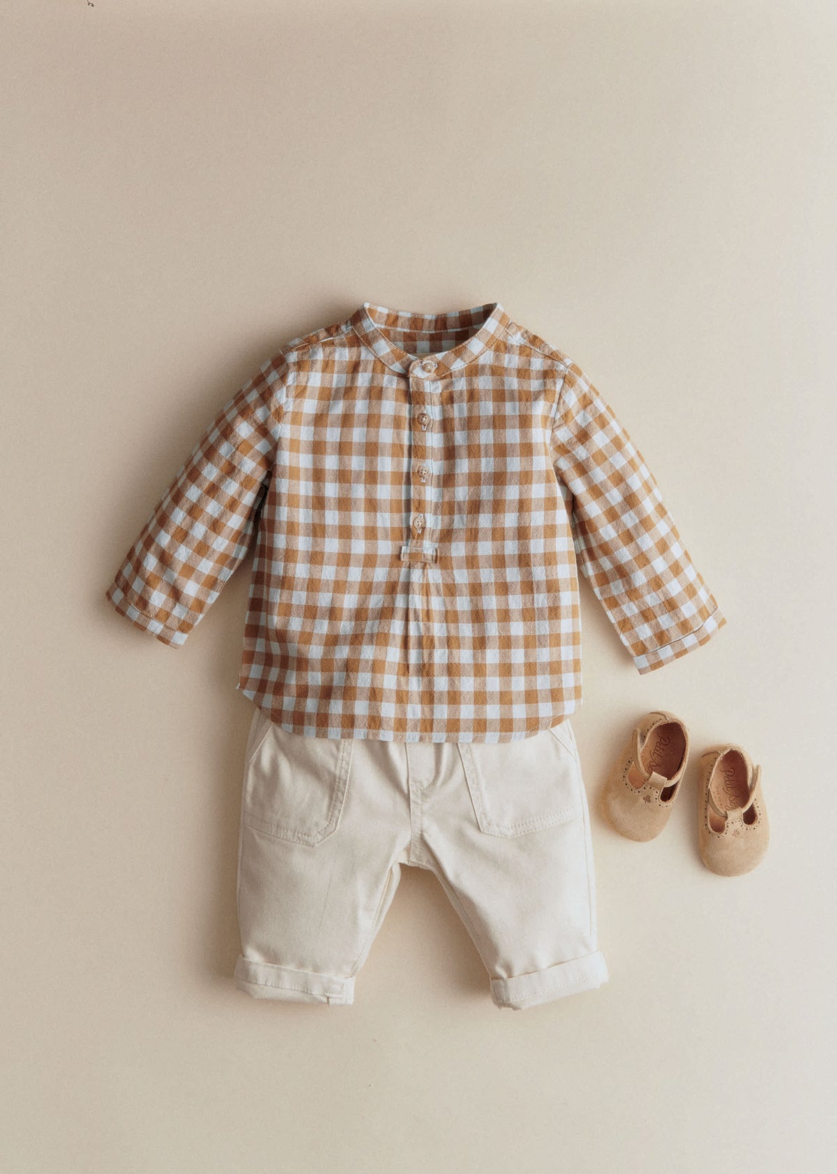 Chemise Sacha - Vichy Gaufré Bleu Caramel