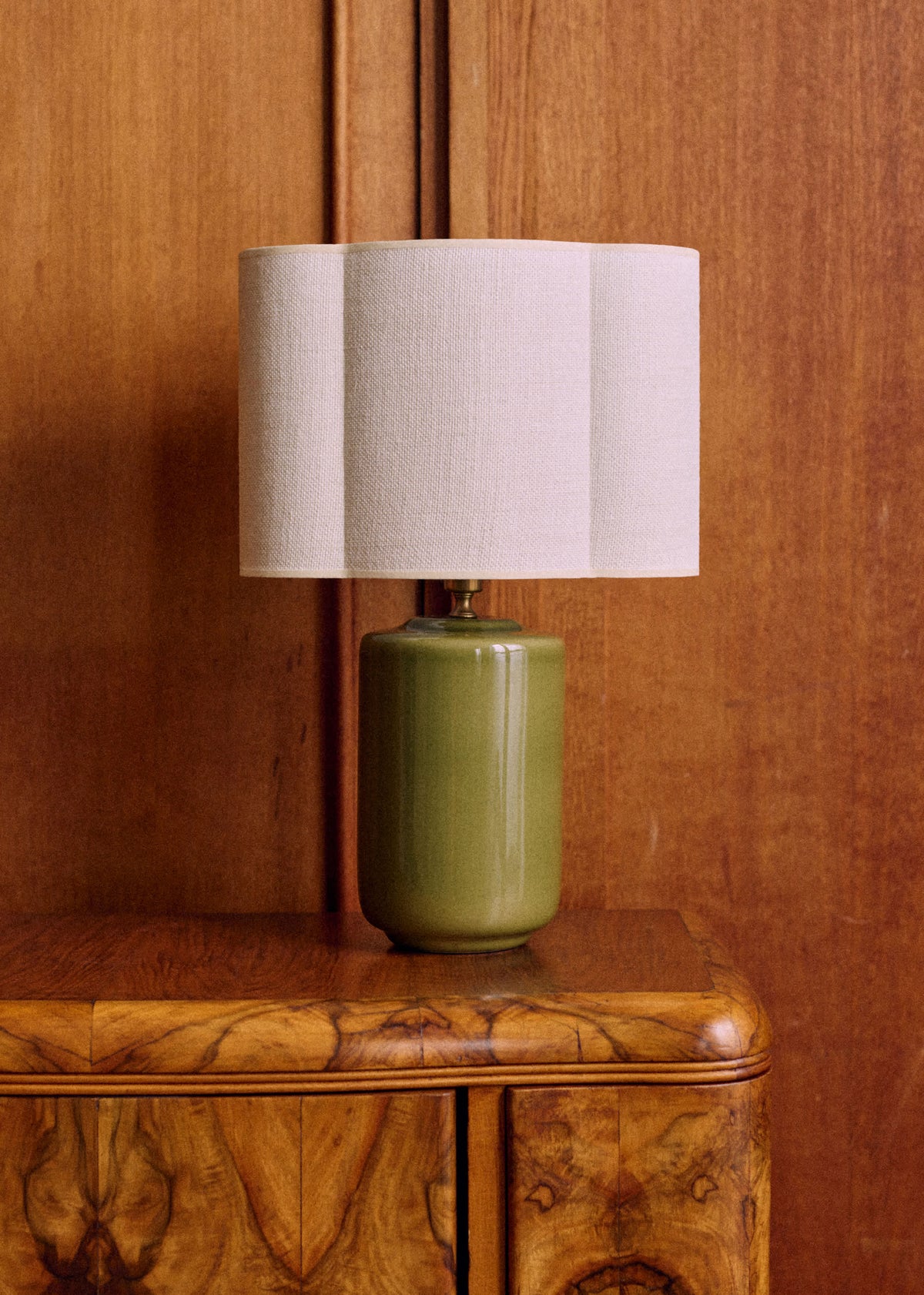 Lampe Mezzo - Sauge - Abat-jour Boléro - Jute Écru