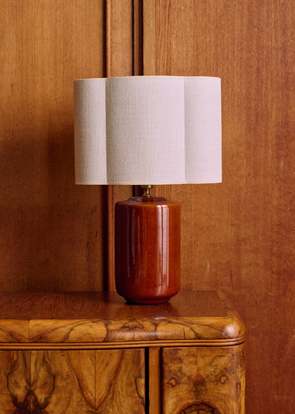 Lampe Mezzo - Caramel - Abat-jour Boléro - Jute Écru