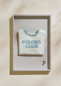 T-Shirt Bisous club - Ecru / bleu vintage