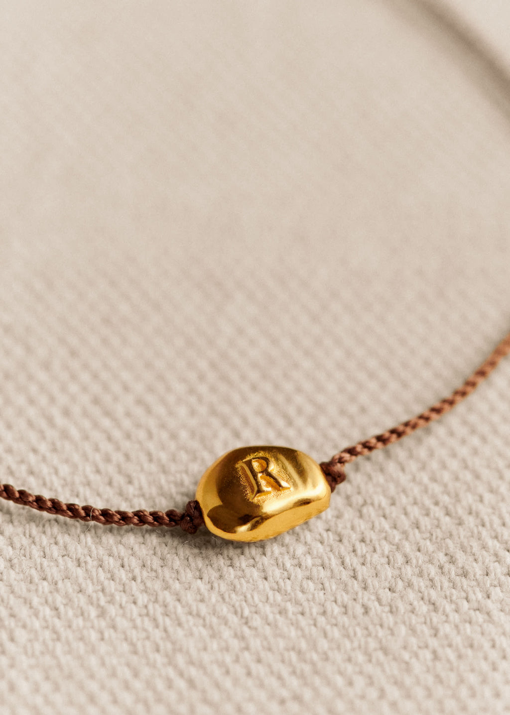 Bracelet Cléo - Chocolat - Lettre R