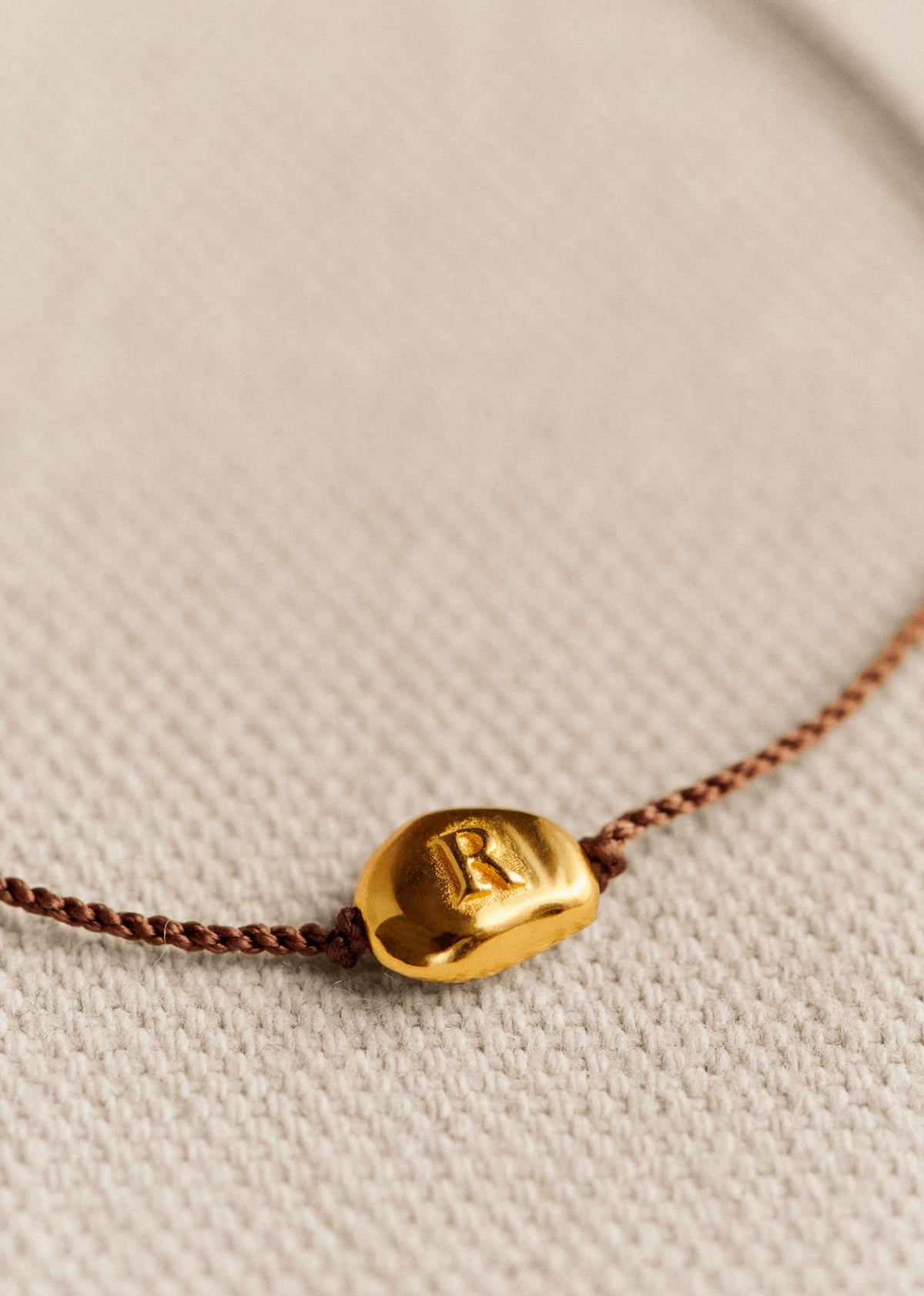 Bracelet Cléo - Chocolat - Lettre R