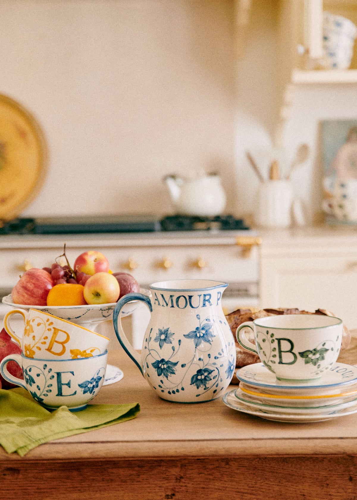 Tasse Poème - Bleu orage - Lettre E