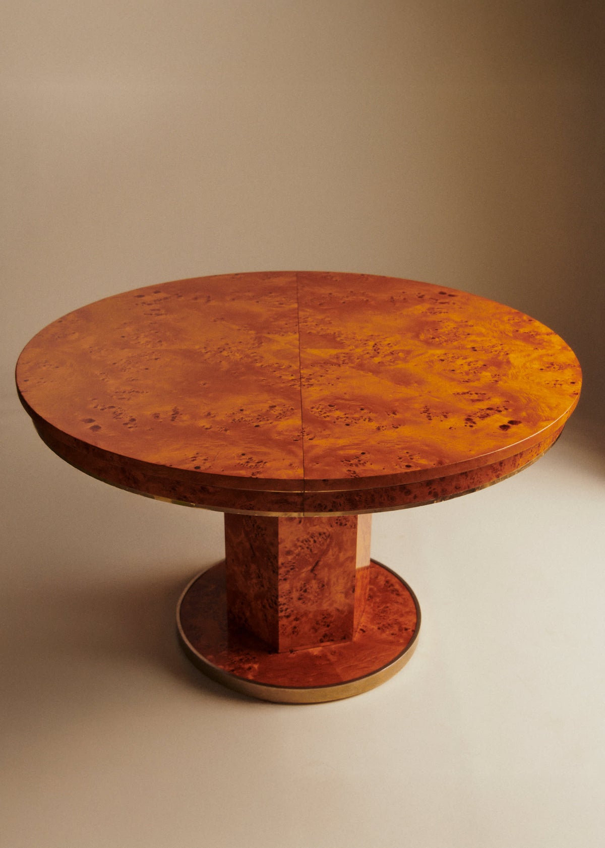 Table à manger en loupe d'orme avec rallonge - Loupe d'orme