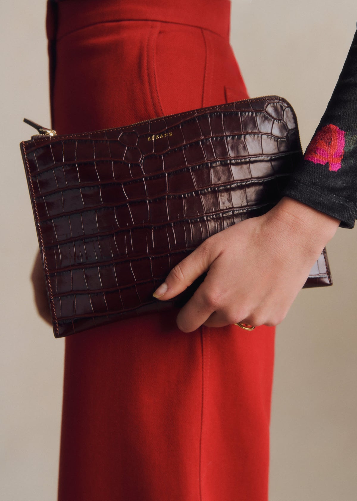 Pochette Serena - Choco Croco