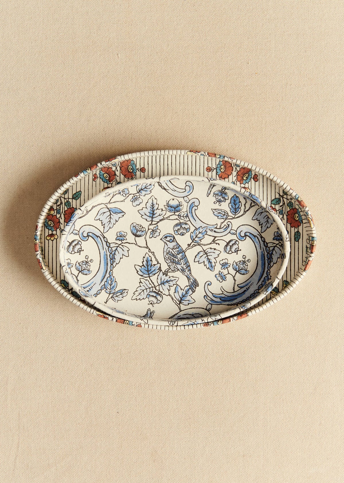 Petit Vide-poche - Sézane x Antoinette Poisson - Imprimé Oiseaux Bleus