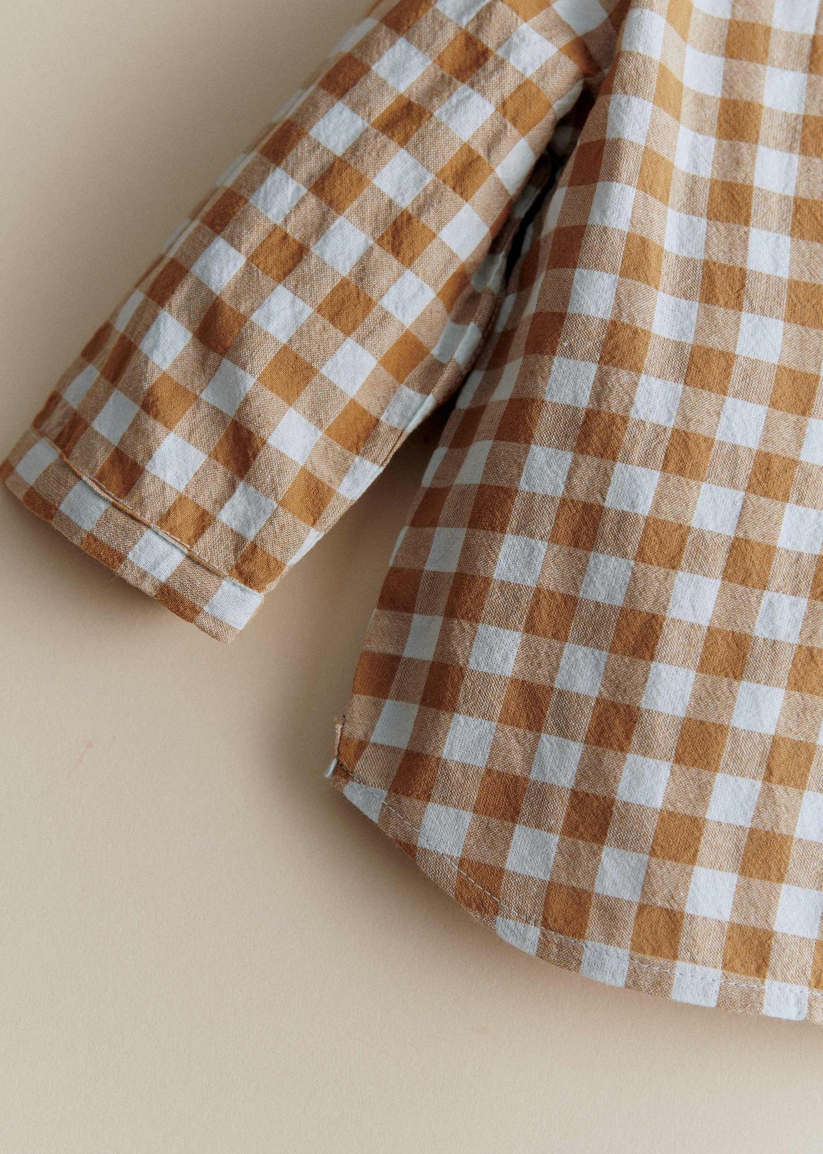Chemise Sacha - Vichy Gaufré Bleu Caramel