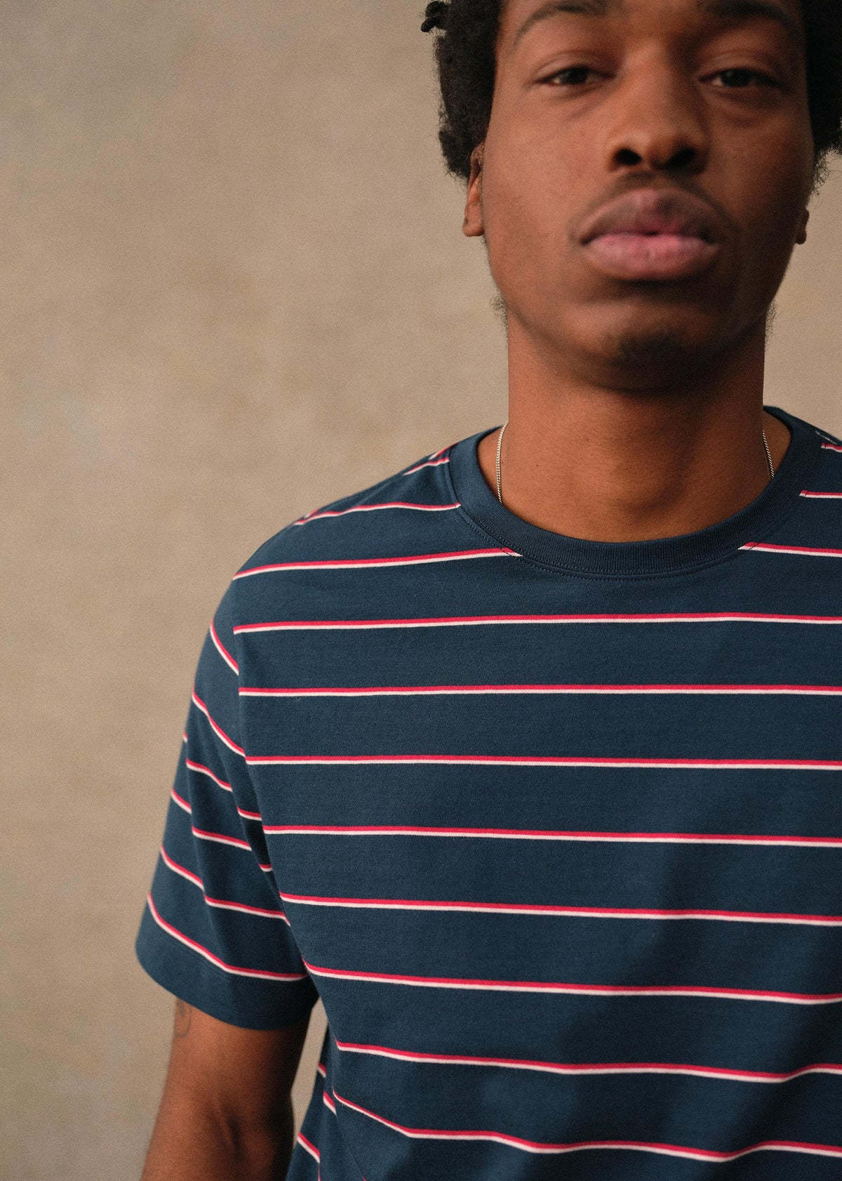 T-Shirt Kenny - Marine Rayures Rouge / Blanc