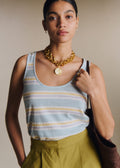 Top John - Rayures Bleu Pastel