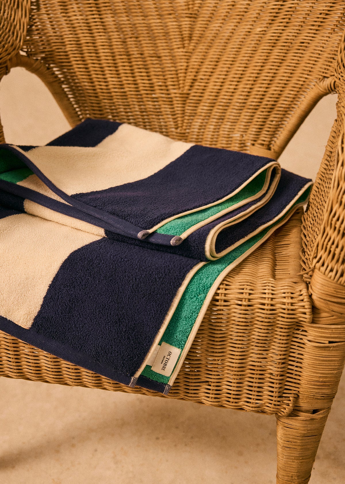 Serviette de Plage Positano - Marine / Vert