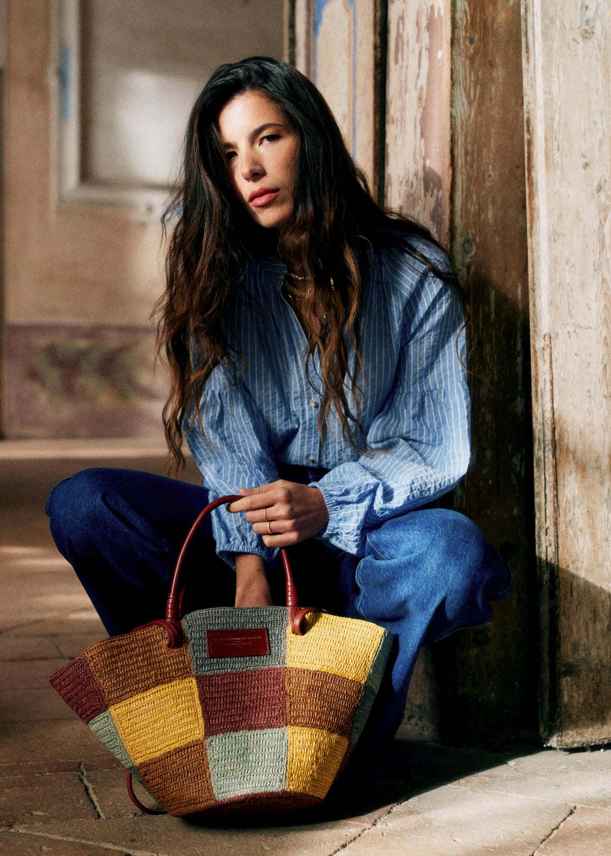 Panier Justine - Raphia Ocre Multi