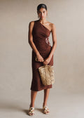 Robe Lua - Crochet crème Fond Chocolat